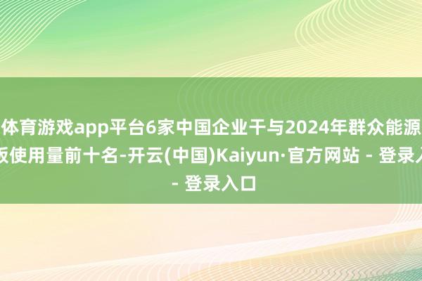 体育游戏app平台6家中国企业干与2024年群众能源电板使用量前十名-开云(中国)Kaiyun·官方网站 - 登录入口